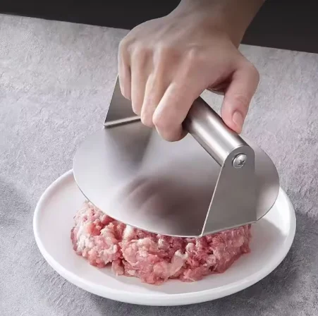 1PC Stainless Steel Burger Press Circular Meat Masher Smash Hamburger Patties Maker for Deli Meats Kitchen Accessory