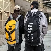Large capacity sports fitness backpack waterproof multifunctional shoe compartment travel bag sports shoulder bag