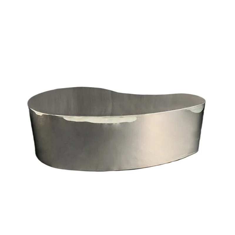 

Modern light luxury mango-shaped stainless steel coffee table creative fashion living room coffee table store stainless