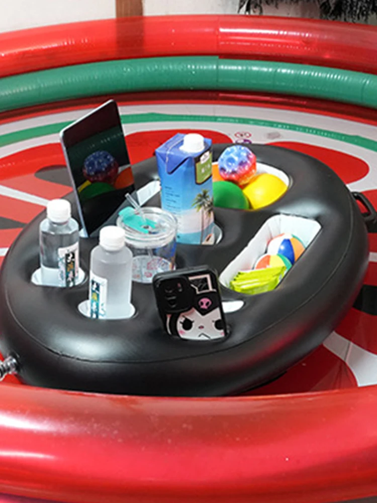 Inflatable Drinks Holder Pool Beer Drinks Holder Multifunctional Drinks Tray Floats PVC Blow Up Cup Coasters for Pools Hot Tub
