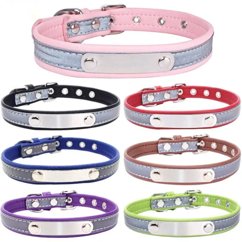 

OUZEY-Reflective Dog Collar, Personalized Engraved ID Pet Collar, Nylon Waterproof Dirt Easy Clean, Dogs Accessories