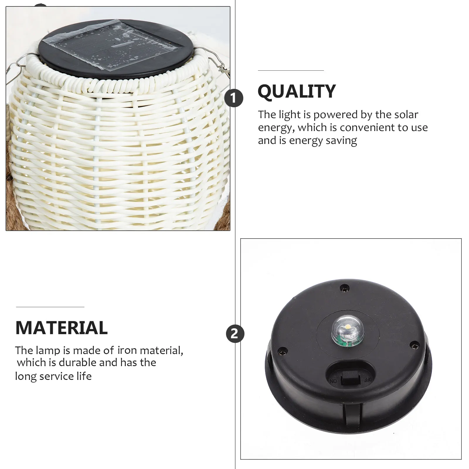 

Solar Powered Lantern White Color Unique Hanging Design Garden Decoration Outdoor Lighting Solar Light Projection Lamp