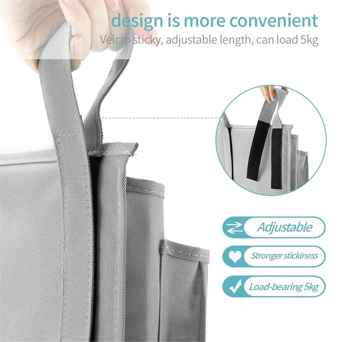 Organizador de Cama Plegable para el Hogar, Bolsa de Almacenamiento Colgante para Cama, para Dormitorios Universitarios, Camas de Hospital y Barandillas de Cunas de Bebé