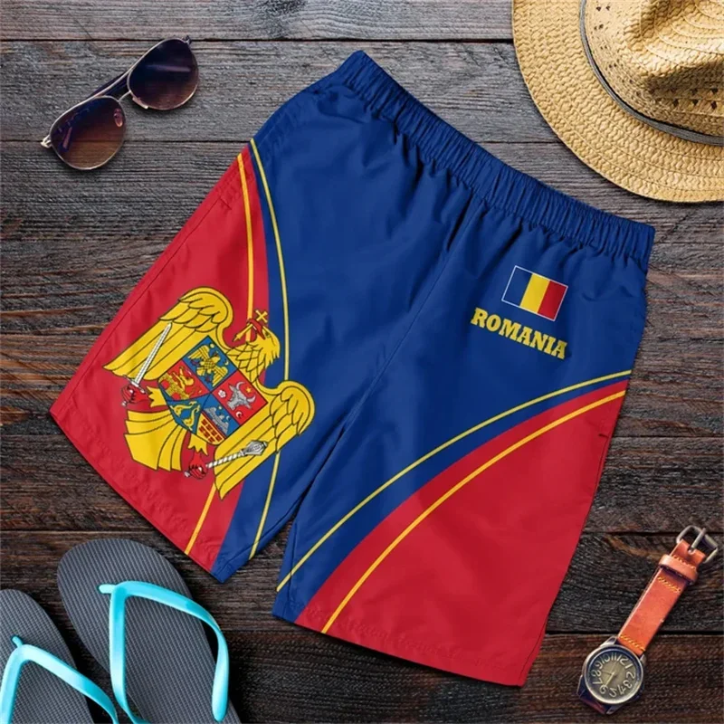 ROMANIA Flag 3D Print Sport Quick-dry Breathable Men Women Shorts Football Team Club Fan Casual Outdoor Street Loose Summer Pant