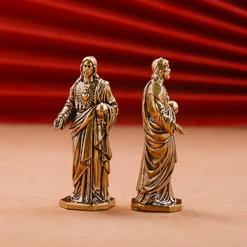 Antique Style Brass Statue Figurines Mini Desktop Ornaments for Living Room Shelf Home Decor Holiday Souvenir Gifts view 2