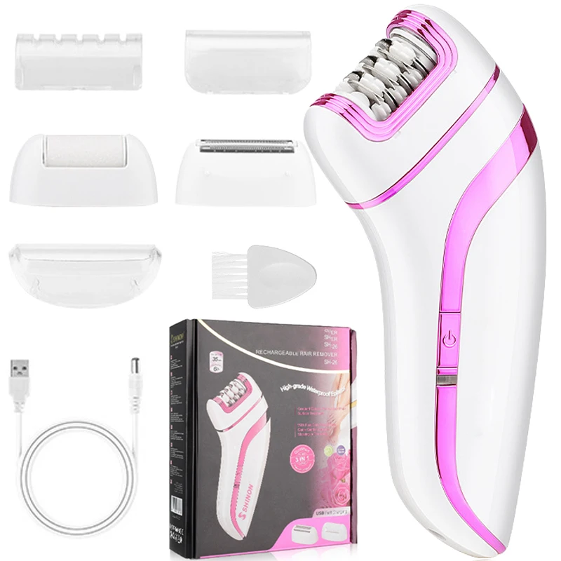 Women Epilator Electric Hair Removal Facial Body Lady Leg Bikini Legs Arms Armpit Hair Remover Underarms Rechargeable