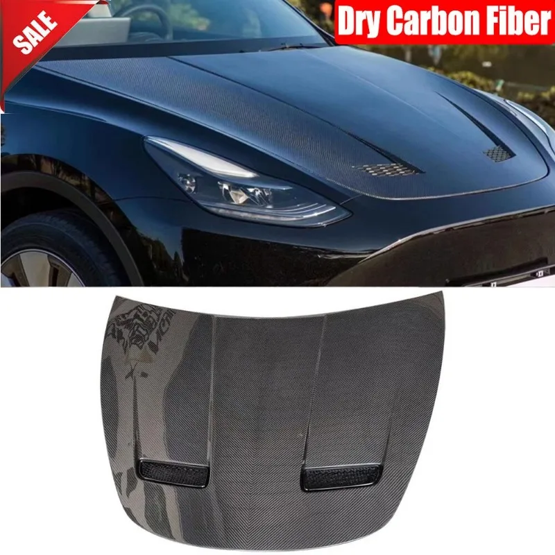 

For Tesla Model Y 2021-2023 Dry Carbon Front Bonnet Hood Engine Lid Cover Trim
