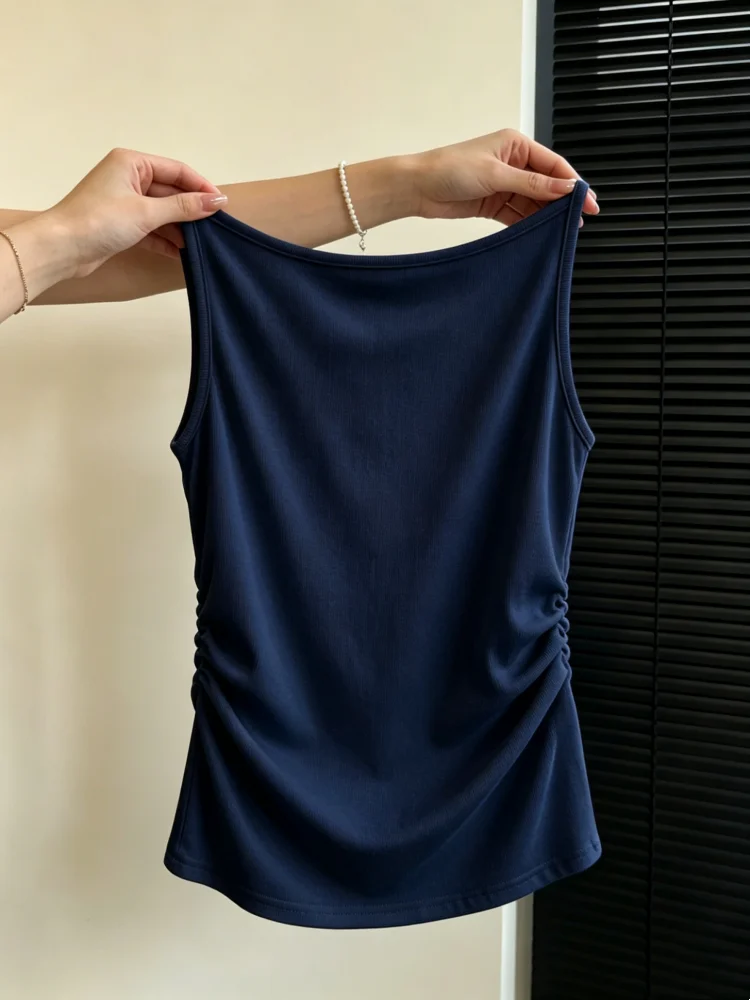 Women's Slim Fit Cotton Tank Top Summer New Style Big Size Frock Folded Sleeveless Innerwear Outerwear Base Layer Shirt