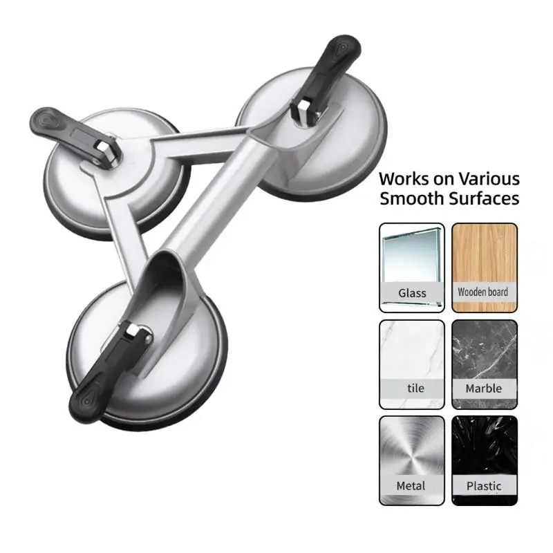

652F 2/3 Jaw Vacuum Lifter For Glass Installation Tile Lifting And Panel Handling Smooth Surfaces Moving Construction Use