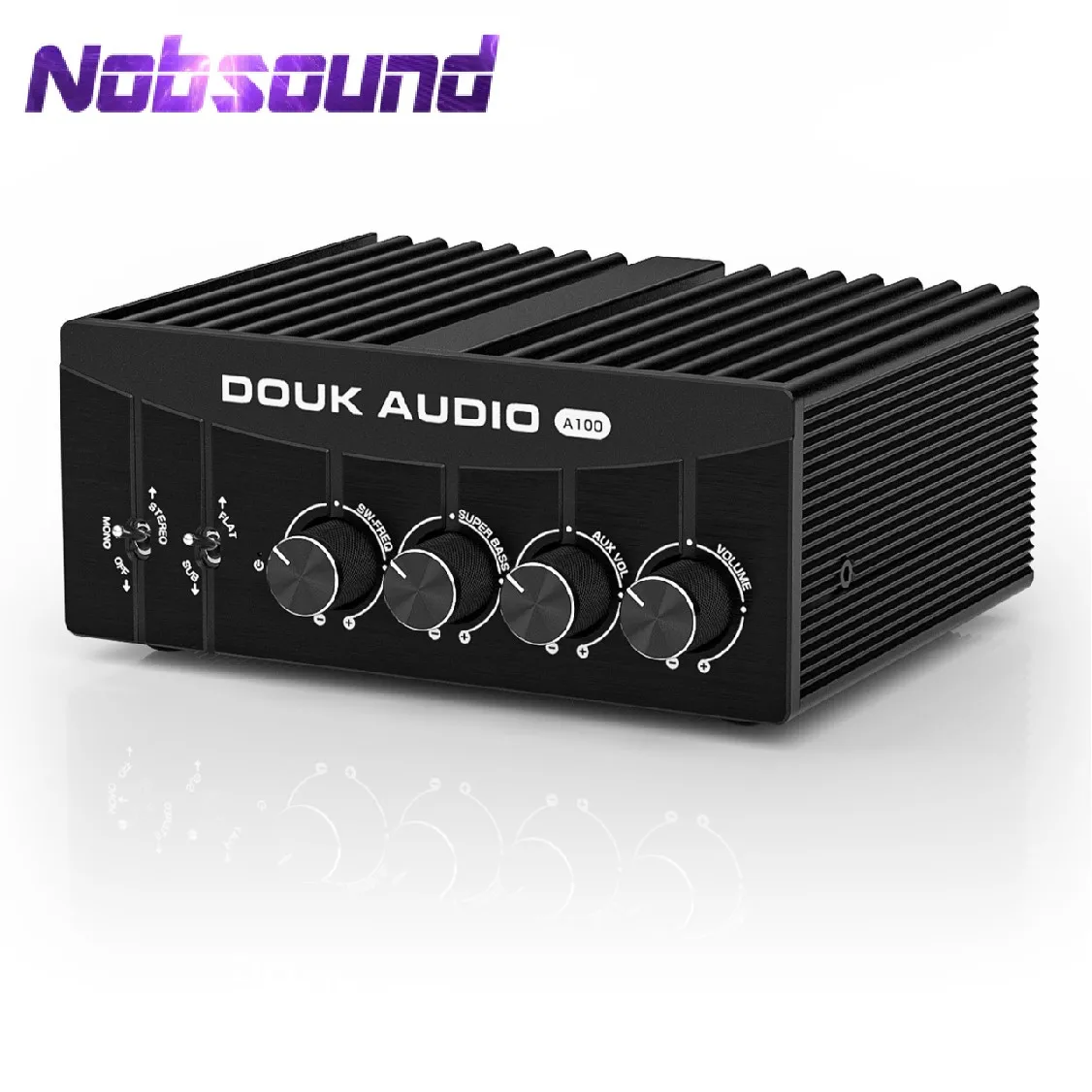 

Nobsound TPA3255 Digital Power Amplifier 3.5mm AUX Mono/Stereo RCA Bass A100 Audio Amp 300W