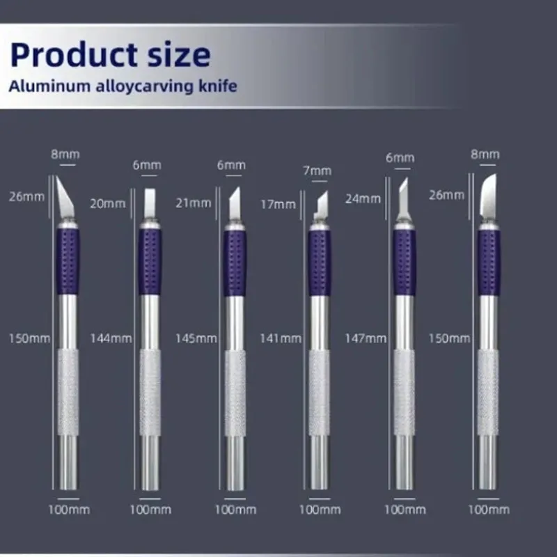 Precision Metal Carving Knife, Large #18 Handle with Interchangeable #21 & #2 Blades, for Model Making, Engraving & Scraping