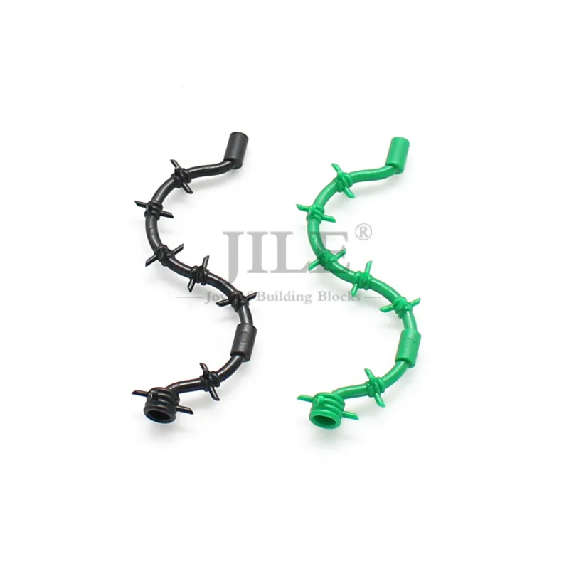 50pcs MOC Weapon Barbed Wire Roadblock Base Gate Bricks Chain Fence Mesh Isolation Building Blocks Compatiblewith Campsite Toys