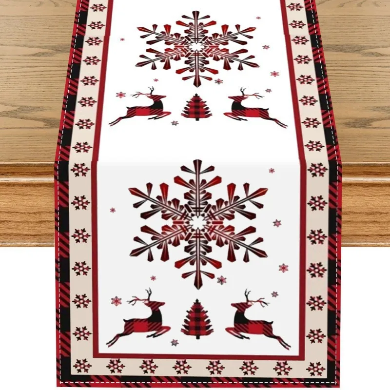 European and American Christmas Linen Printed Table Flag Home Thickened Heat-insulating and Heat-resistant Table Cloth