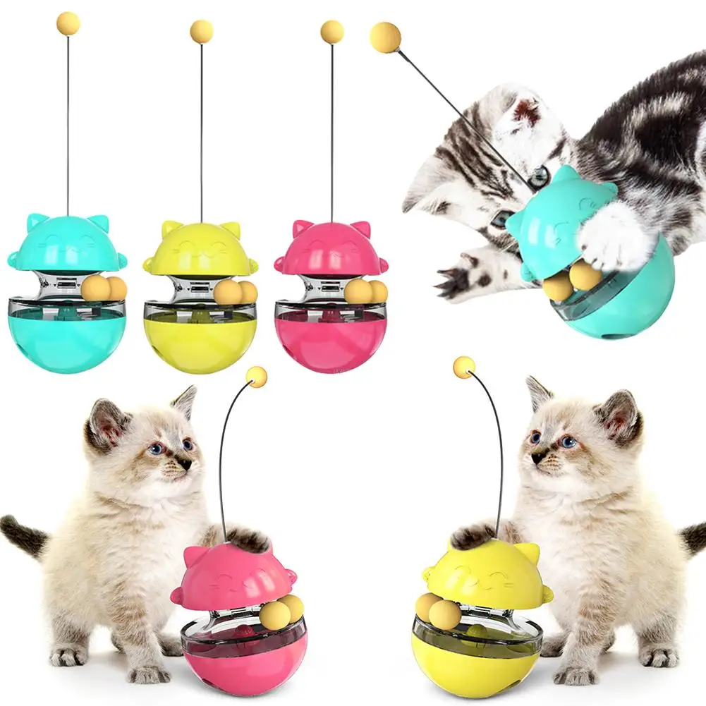 Cat Interactive Toys For Indoor Cats,Cat Teaser Wand Toy, Cat Treat Dispenser Slow Food Feeder,Cat Enrichment Toys For Bore E9T7