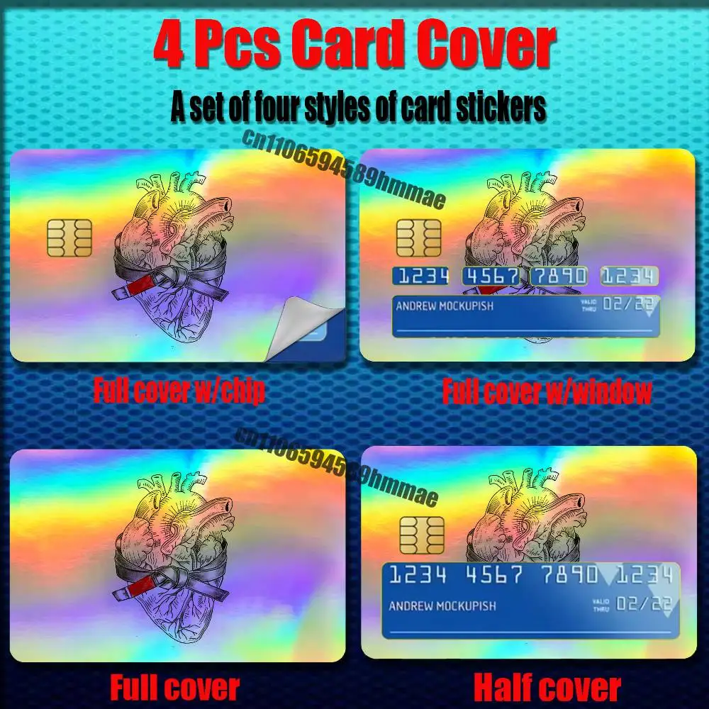 For Brazilian Jiu Jitsu BJJ Japan Judo Credit Bank Sticker ID Access Card Cover Skin Rainbow Color Laser Stickers Film