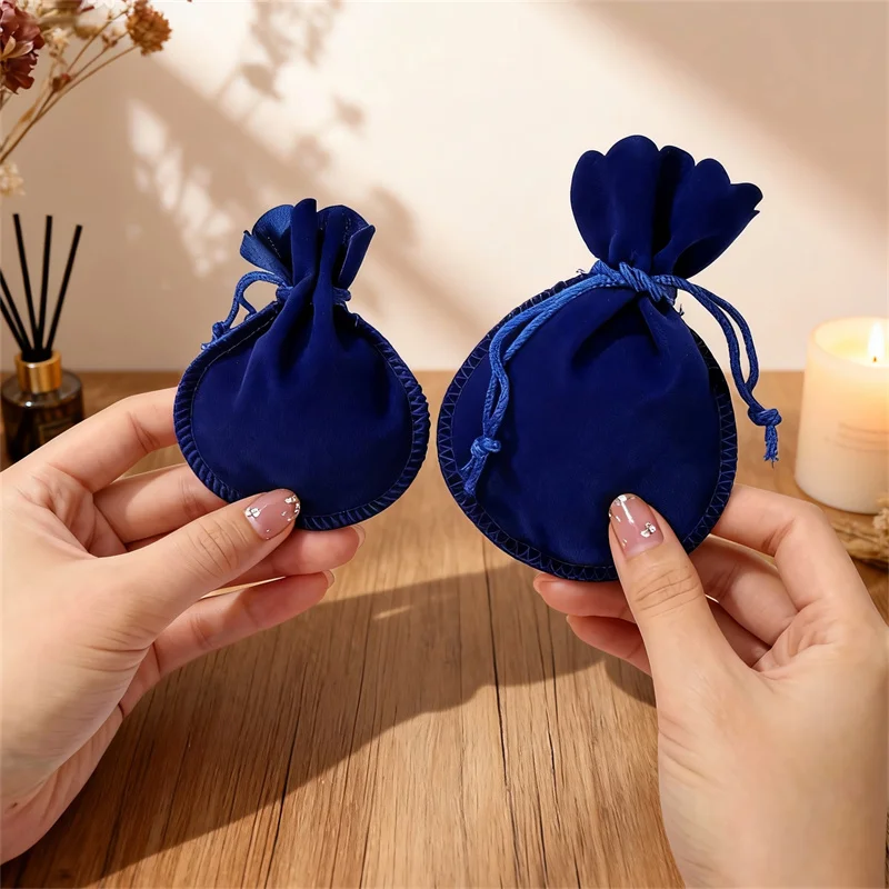 50 pcs Velvet Jewelry Storage Pouches Small Cloth Bags Gourd Shape Jewelry Packaging Pouches for Accessories And Wares
