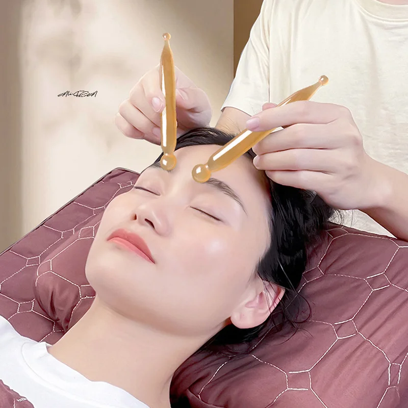 1Pc Natural Jade Gua Sha Stone Facial Massage Tool Acupoint Pen Chinese Medicine Beauty Guasha Lifting & Relaxing Skin Care view 2
