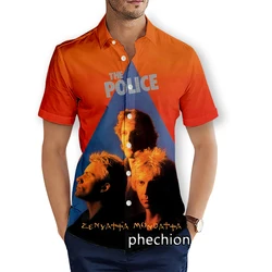 phechion Mens Short Sleeve Beach Shirts The Police Rock 3D Print Casual Shirts Fashion Streetwear Men Tops X283