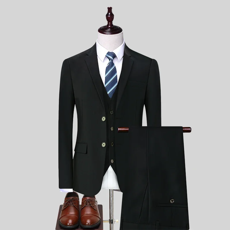 

Костюм (пиджак + жилет + брюки) Мужская мода Деловой джентльмен Тенденция Повседневная корейская полосатая деловая одежда Элегантный мужской костюм 5XL