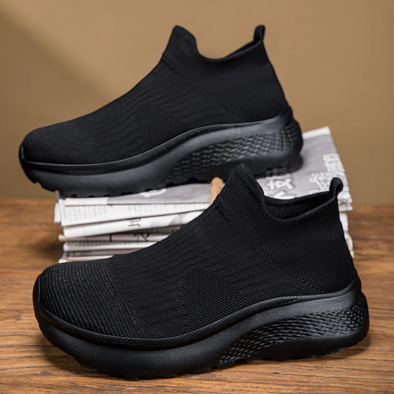 

Мужская повседневная обувь с широким носком, дышащая спортивная мужская обувь для бега, прогулочные носки, лоферы без шнуровки, мужские кроссовки
