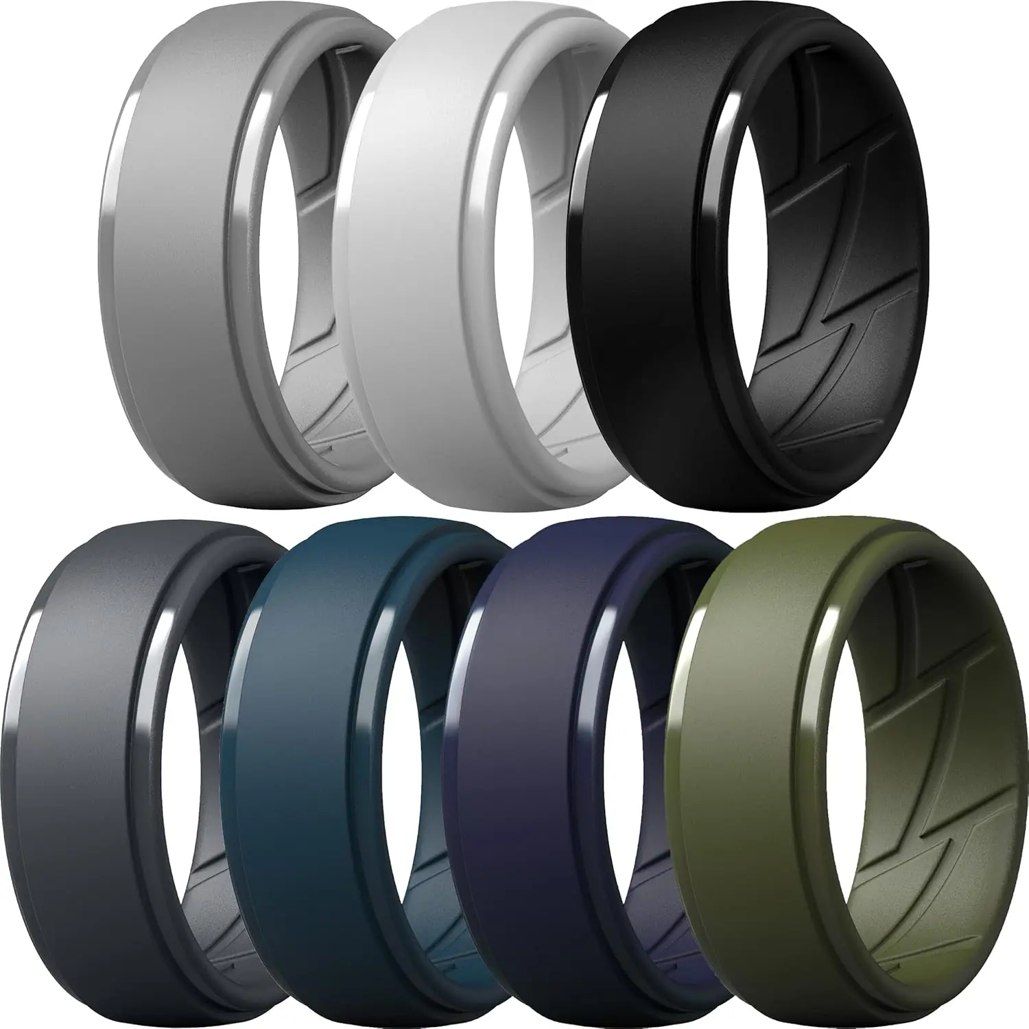 

Men's Silicone Rings 10mm Wide 2.5mm Thick Rubber Bands Multipack for Active Lifestyle