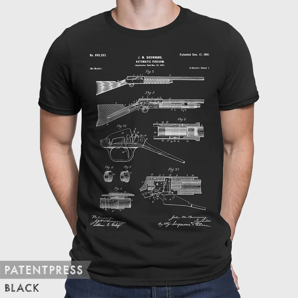Camiseta de Rifle de acción de palanca, pistola para amante, entusiastas de la patente, caza, marido, vaquero occidental, P173