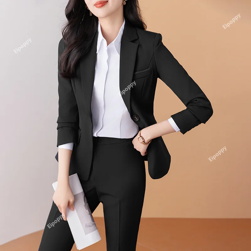 Suit Women's Long Sleeve Female Black Suit Jacket Slim-Fitting Work Clothes