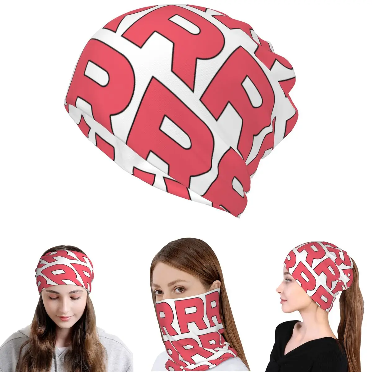 

Letter R Team Rocket Logo Bandana Neck Gaiter Mask Scarf Multifunction Headband Beanies Hat for Men Women Adult Breathable