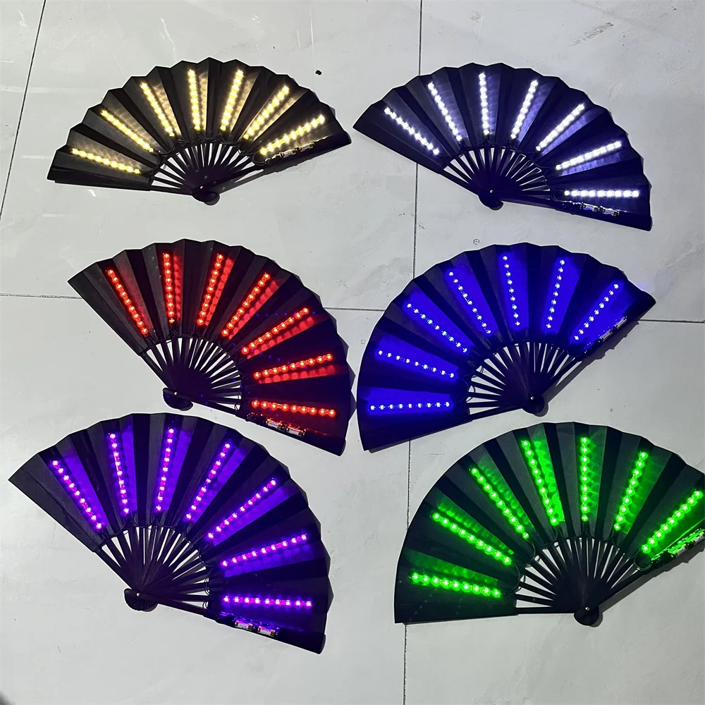 

Cool Multicolour Led Fans DJ Bar NightClub Flashing Jacket Dancer Show Props Halloween Christmas Rave Festival Fan