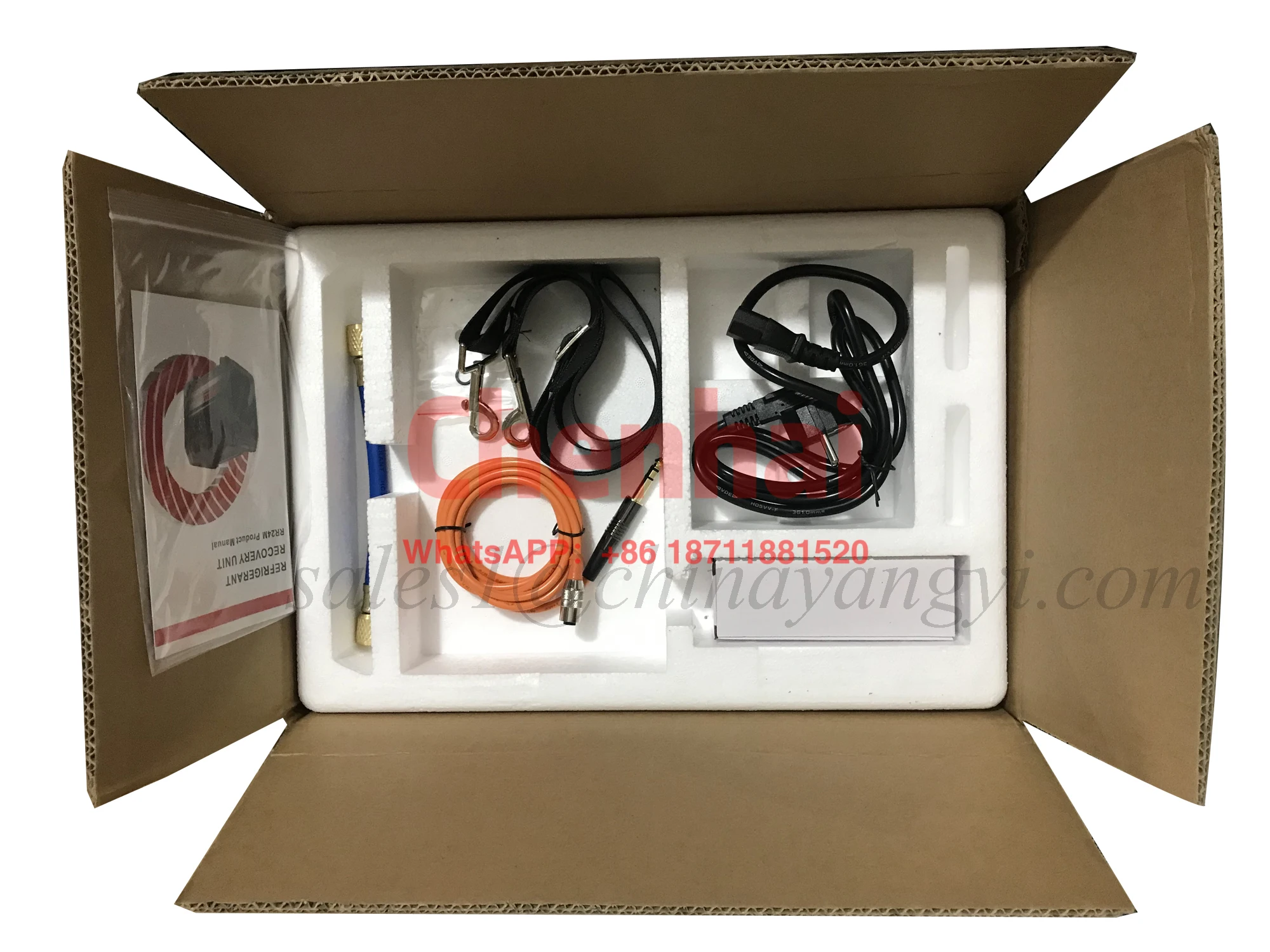 Twin Cylinder System Refrigerant Recovery Machine 1HP 32 R1234YF R410A R134A Auto Car A/C Service Gas Recycling Machine unit