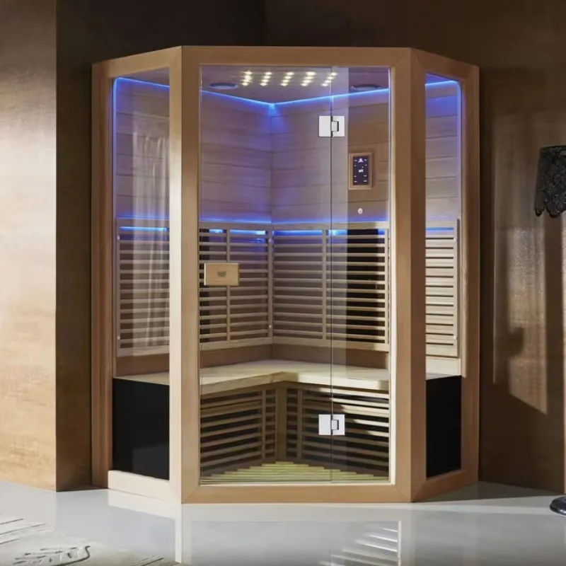 Luxury Corner Design Infrared Sauna Room Traditional Finland Steam Sauna Room for 5-6 People