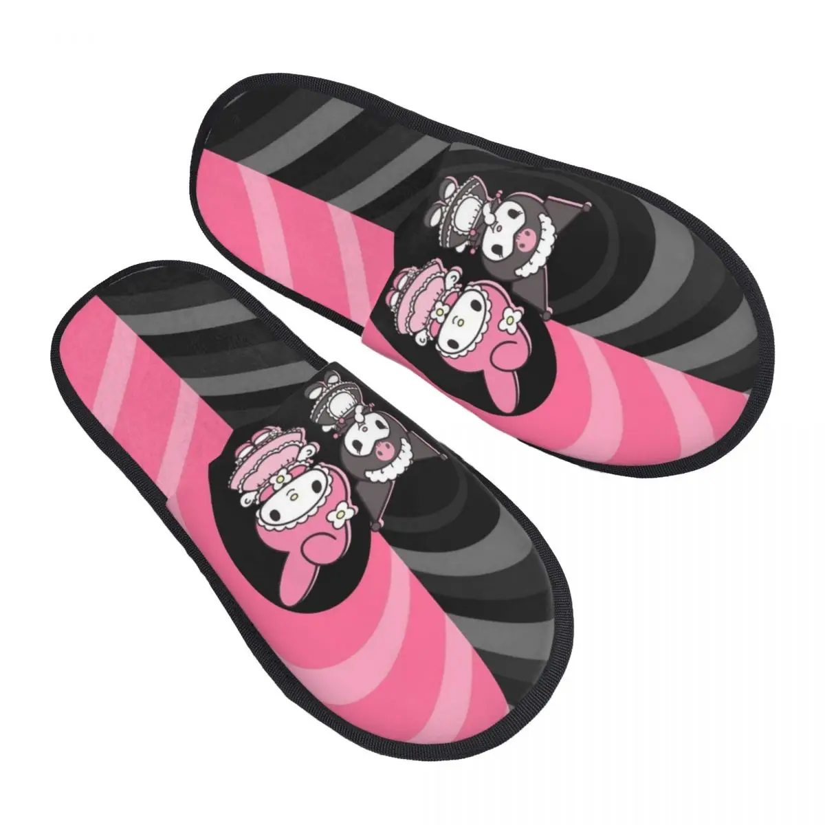 

Пользовательские тапочки Kuromi Love из пены с эффектом памяти, женские уютные теплые домашние тапочки