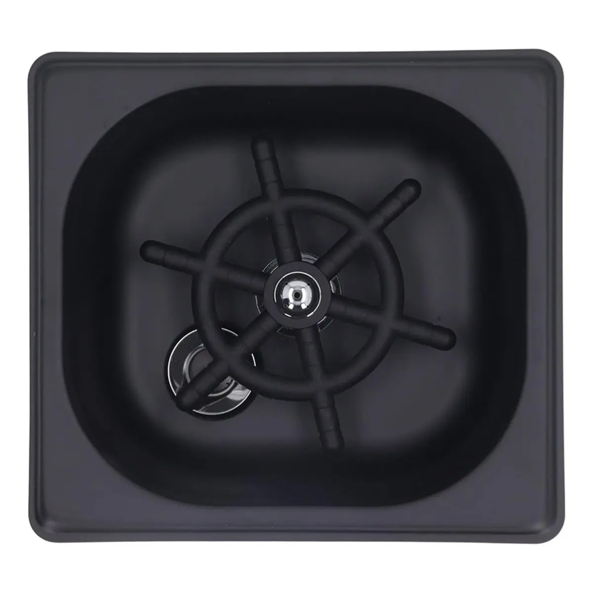 Glass Rinser Cup Washer with Multi-Angle Holes, Matte Black Finish for Restaurant, Kitchen, Cafe, Lab Sink