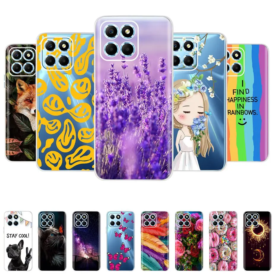 Soft Silicone Case For Honor X8 5G Clear TPU Phone Case For Honor X6 X 6 VNE-LX1 Back Cover HonorX8 X 8 VNE-N41 Fashion Coque