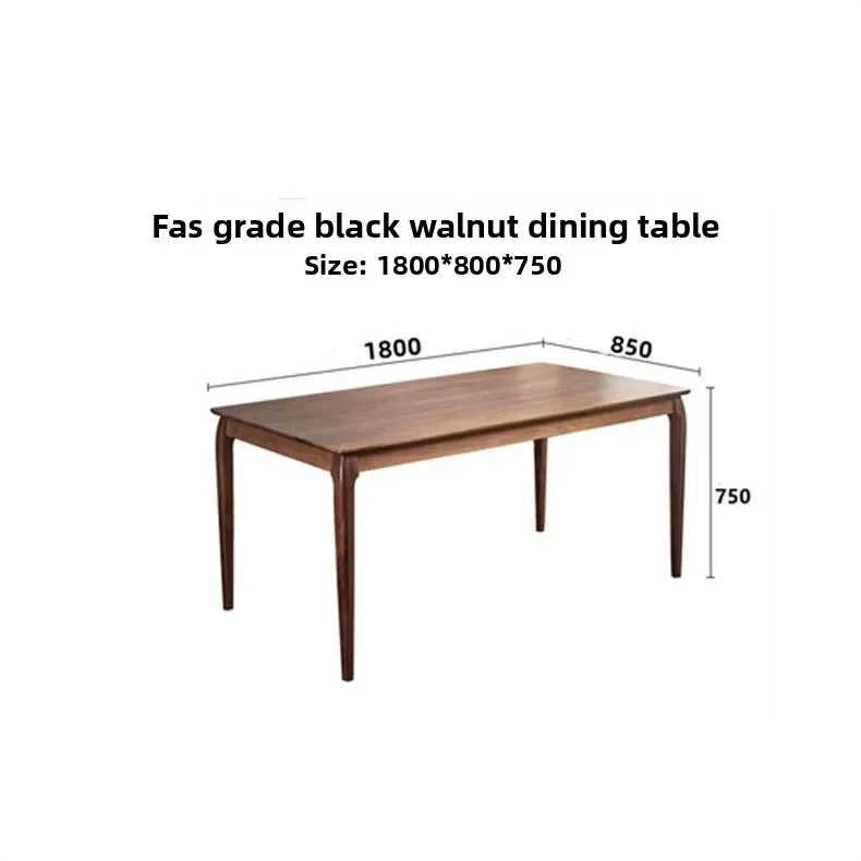 Nordic black walnut all solid wood dining table and chair combination modern simple conference table household rectangular desk