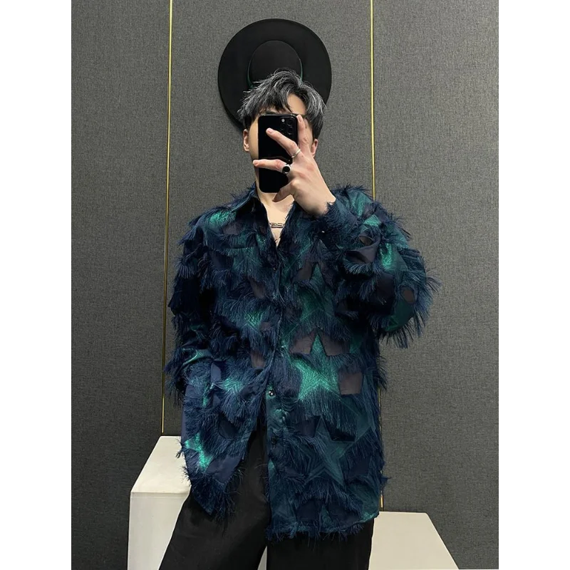 Autumn Design New Long Tassel Niche Trendy Design Loose Shirt Personalized Shirt Long Sleeves