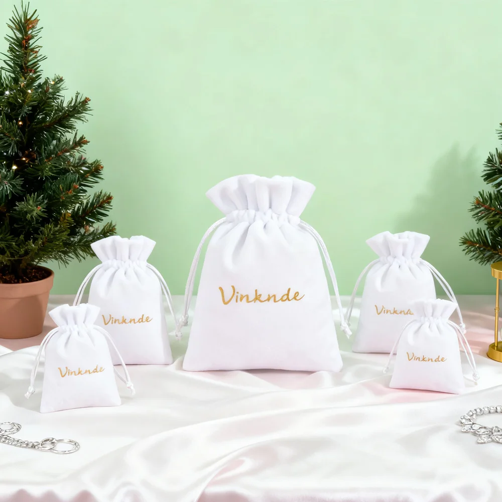 

50Pack 7x9cm 10x15cm Luxury Custom Logo Thick Velvet Packaging Pouch Wedding Christmas Gift Watch Perfume Jewelry Drawstring Bag