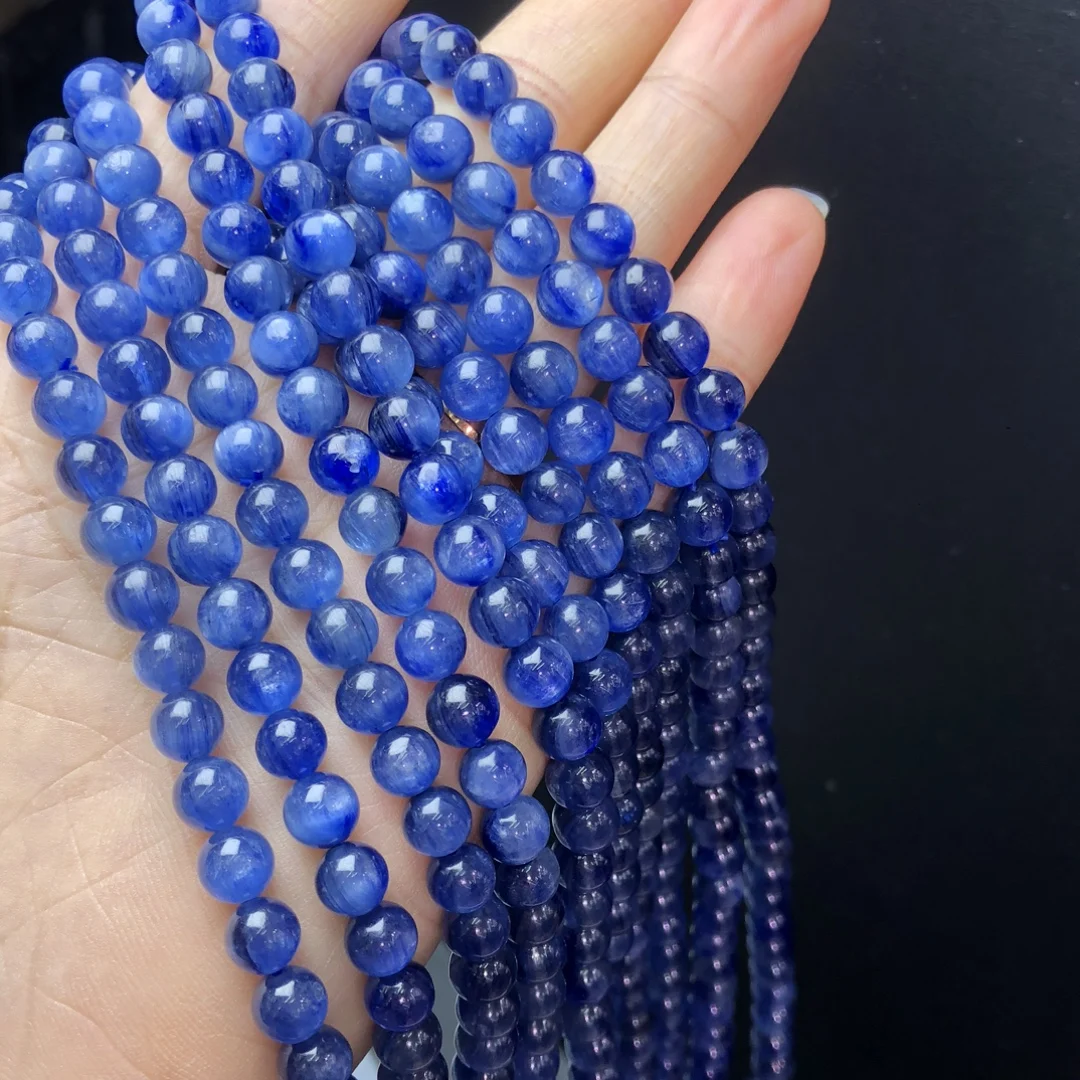 

1 шт. Fengbaowu натуральный кианитовый браслет 6 мм круглые бусины 55 см Рейки целебный камень модные украшения подарок для женщин и мужчин