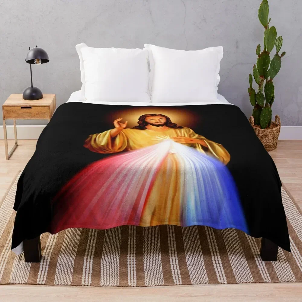 The Divine Mercy, Jesus I trust in You, Saint Faustina, Divine Mercy Throw Blanket Cute Plaid blankets ands Blankets