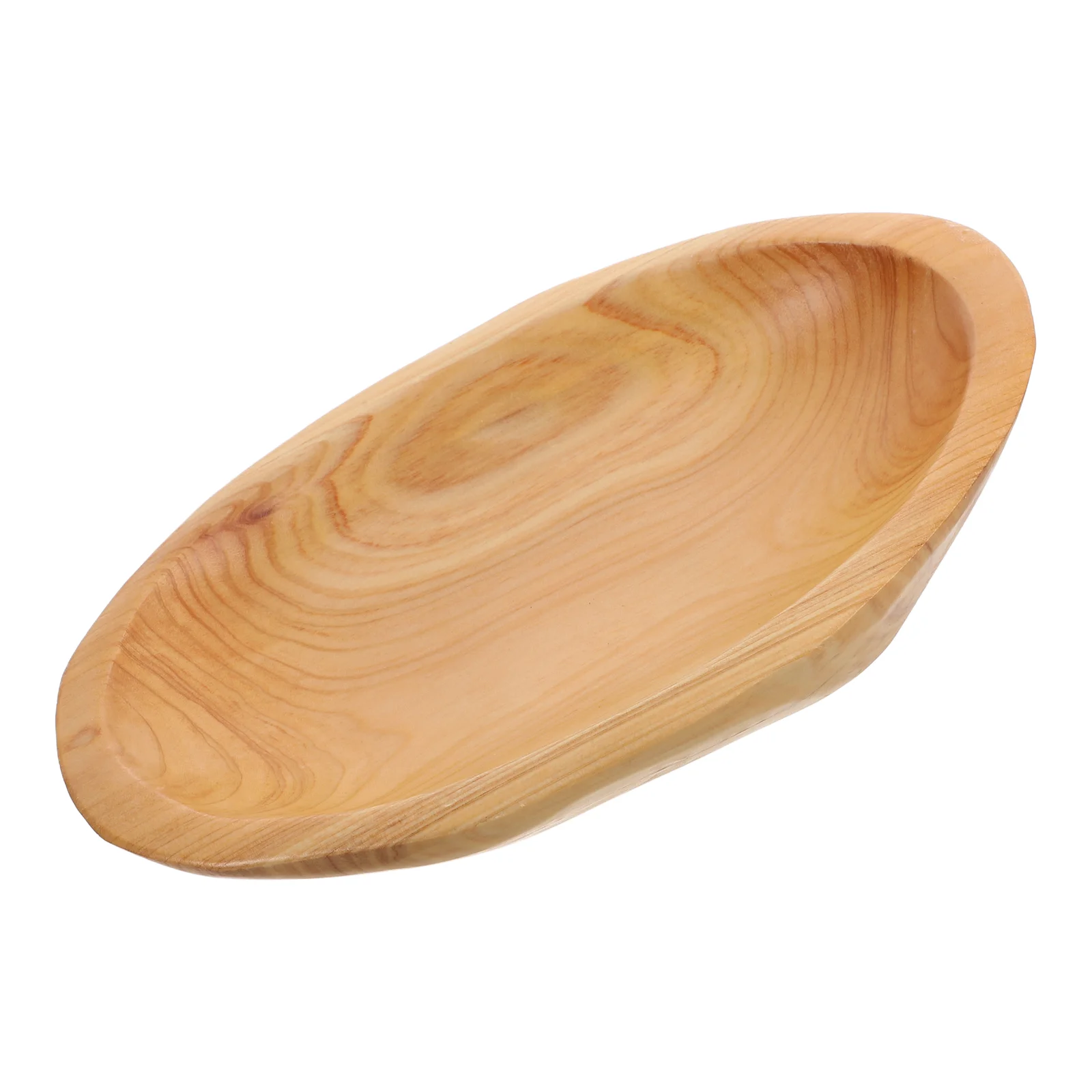 Decor Solid Wood Fruit Bowl Wooden Oval (Small Size 22×14×3cm) Plate Tray Retro