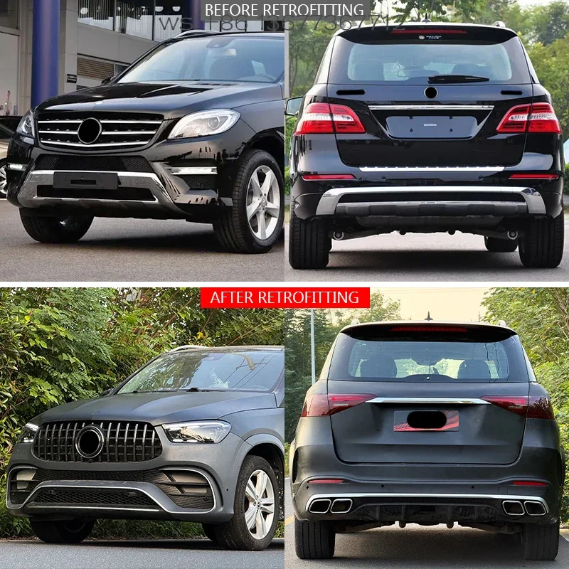 ชุดแต่งกันชนหน้า/หลัง รุ่น ML W166 2012-2015 GLE167 63 พร้อมไฟตัดหมอก แบบติดตั้งง่ายไม่ต้องดัดแปลงตัวถัง สำหรับรถยนต์ M-Class ขายดีจากโรงงาน