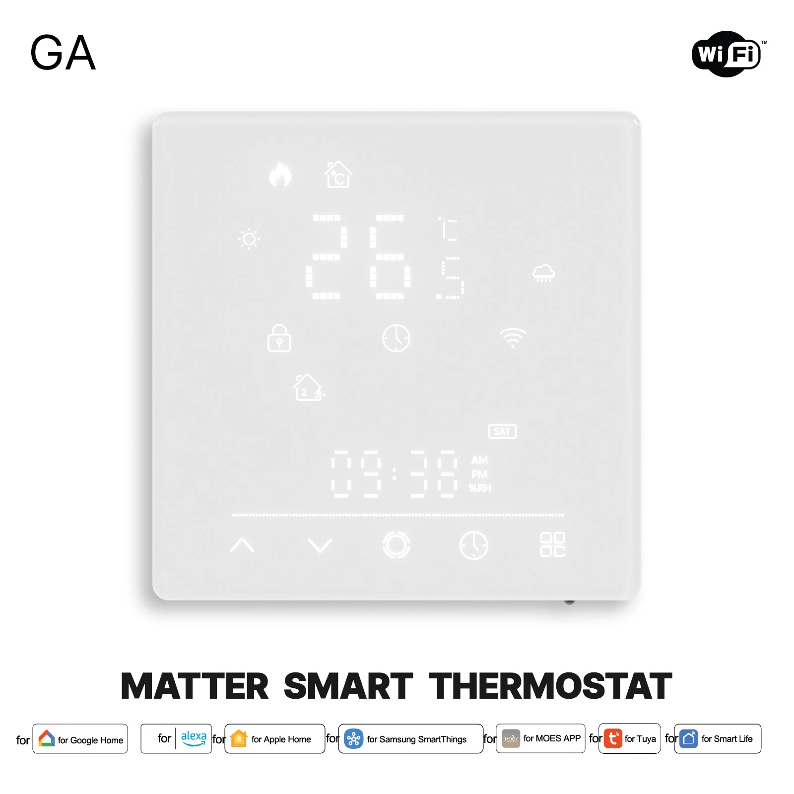 Thermostats 5A GA,GB Smart-Heating Control  Touch Interface For-Tuya For-Smart Life App Electric Floor Heating Smart-Switch