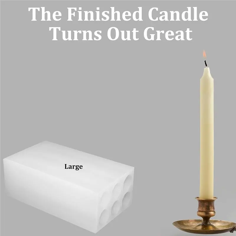 Silicone Candle Mold 6-Hole Long Pillar For DIY Candles- Versatile Cylinder Shape Design