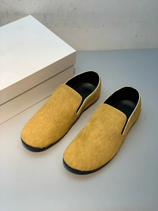 

Увядшие французские модные женские туфли на плоской подошве, зимние кожаные балетки из конского волоса, женские элегантные лоферы без шнуровки, женская обувь Woma