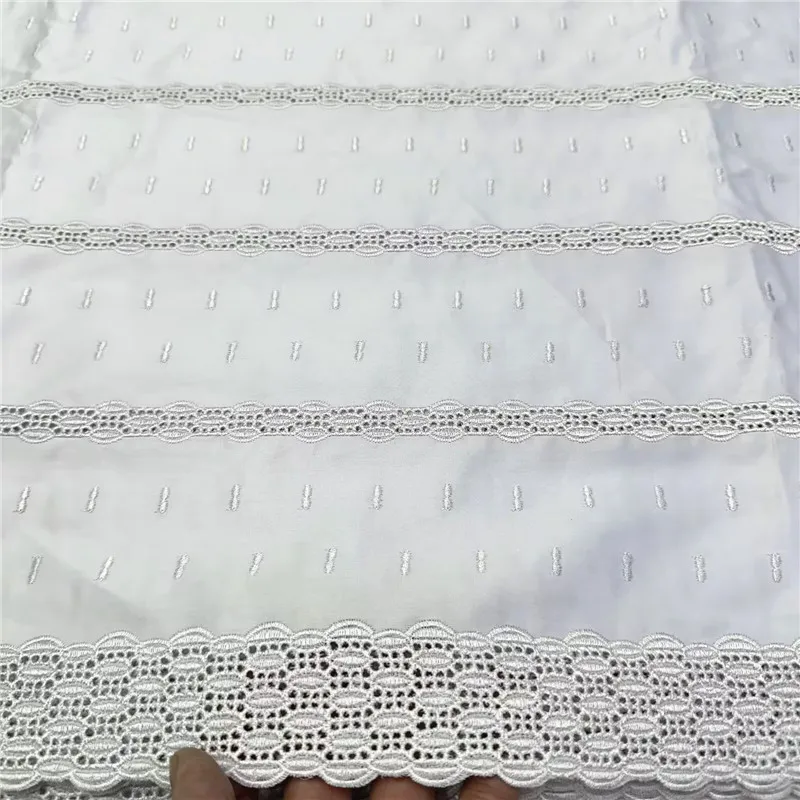 

5 ярдов, нигерийская 100% хлопок, польская атласная ткань для вышивки, высокое качество, швейцарская вуаль, кружевной материал для мужчин, Дубайский стиль 14L362003