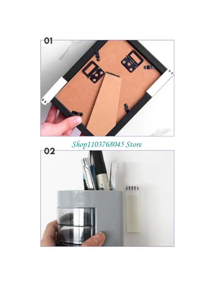 R53F 12 Pair  Reusable  Adhesive Hook Damage without  Wall Hanging Solution strong Wall Hook set for Photos Home decors