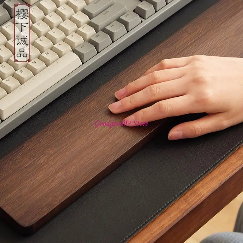 Wooden Keyboards Wrist Rest Walnut Wrist Rest Wooden Mouses Pad Wrist Guard for Keyboards (Walnut, 61 104Keys)
