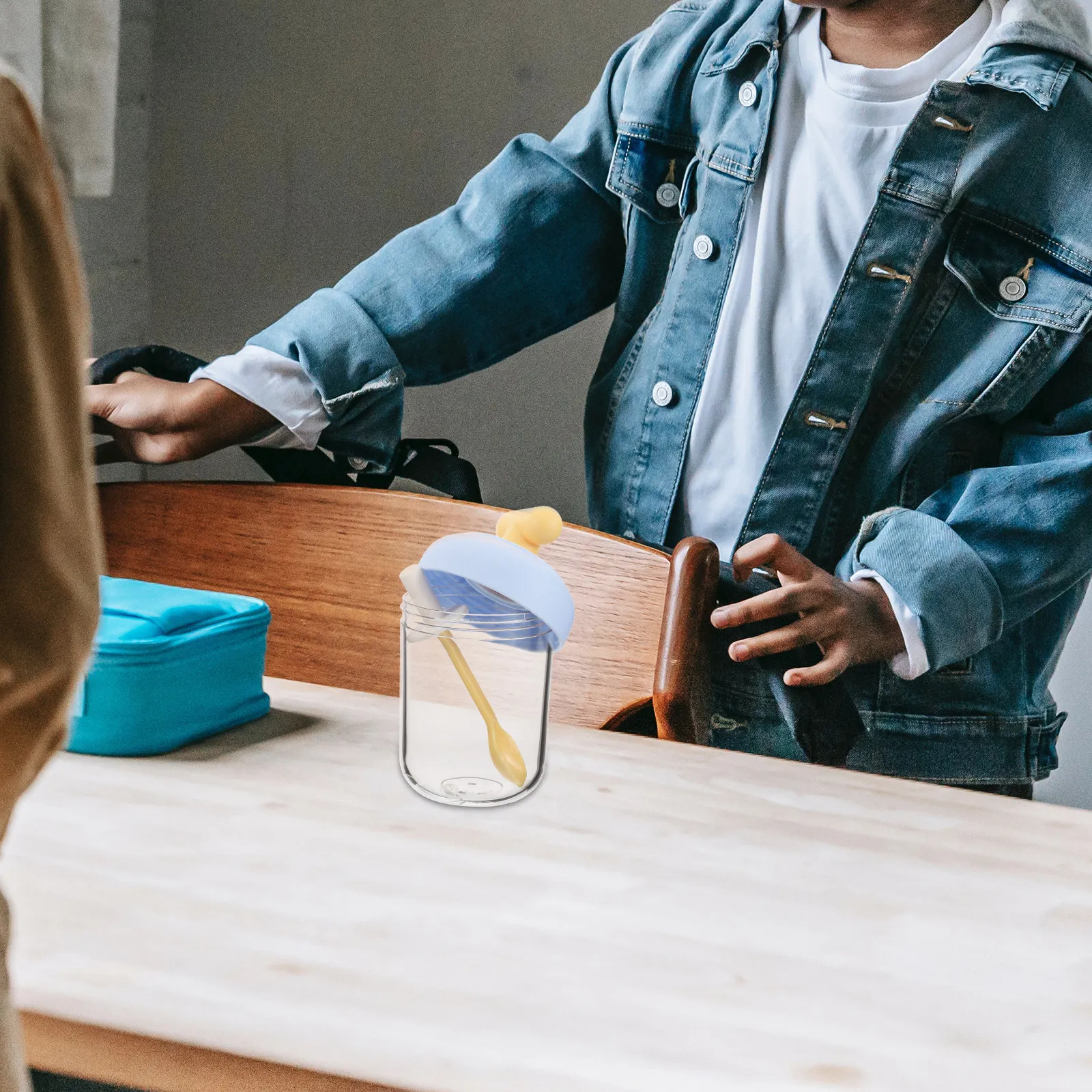 

Двухслойная портативная салатница с ситечком для отделения жидкости, многоразовый контейнер для завтраков, хлопьев, овсянки, йогурта, молока