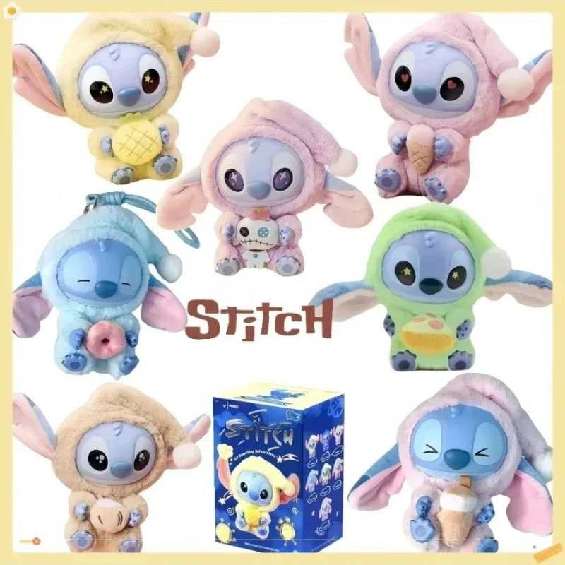 Disney nuevo Stitch Eat Some Thing Before Sleep Series caja ciega de vinilo bolsa colgante Linda muñeca de peluche caja misteriosa juguete regalos sorpresa