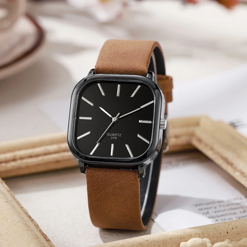 MAYZHISU Jam Tangan Wanita Jam Tangan Kuarsa Wanita Retro Mewah Ringan Jam Tangan Wanita Gelang Persegi Baja Tahan Karat